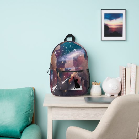 Black Cat Space Shooting Star Bedruckter Rucksack (InSitu)