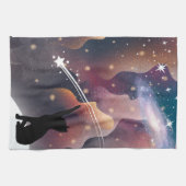 Black Cat Space Shooting Star Geschirrtuch (Horizontal)