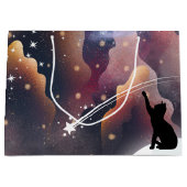 Black Cat Space Shooting Star Große Geschenktüte (Vorderseite)