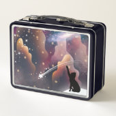 Black Cat Space Shooting Star Metall Brotdose (Rückseite)