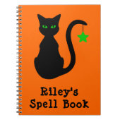 Black Cat Spell Book Notebook Notizblock (Vorderseite)