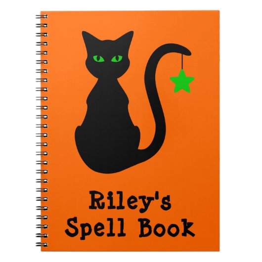 Black Cat Spell Book Notebook Notizblock (Vorderseite)
