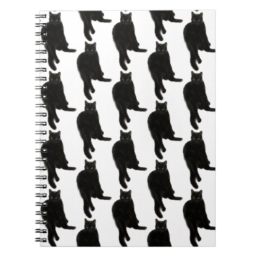 Black Cat Spiral Notebook Notizblock (Vorderseite)
