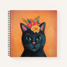 Black Cat Spiral Notebook