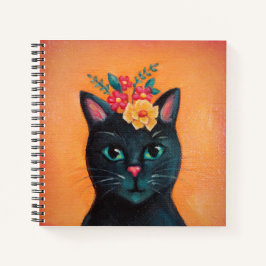 Black Cat Spiral Notebook Notizblock