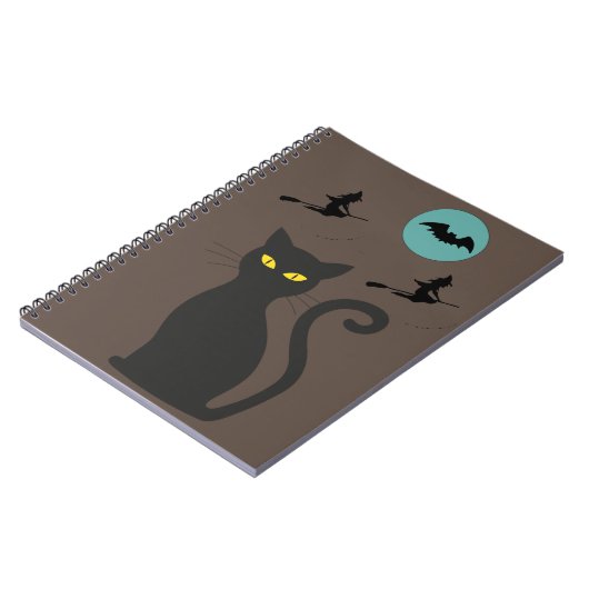 Black Cat Spiralnotebook Notizblock (Linke Seite)