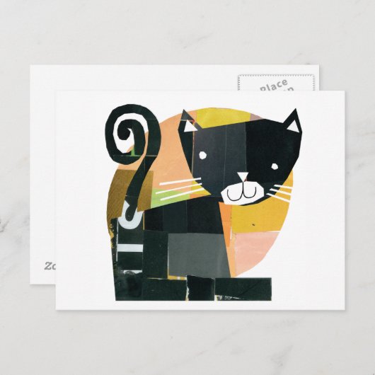 Black Cat Spooks Postkarte (Vorne/Hinten)