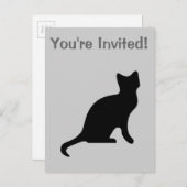 Black Cat - Spooky Beängstigend Einladungspostkarte (Vorne/Hinten)