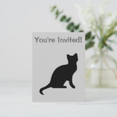 Black Cat - Spooky Beängstigend Einladungspostkarte (Stehend Vorderseite)