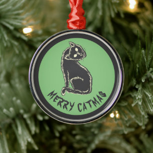 Black Cat Spooky Horror Ornament Aus Metall
