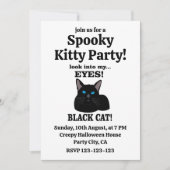 Black Cat Spooky Kitty Party Black Cat Einladung (Vorderseite)