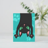 Black Cat Springen Postkarte (Stehend Vorderseite)