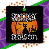 Black Cat Spuk Spooky Season Happy Halloween Ornament Aus Metall