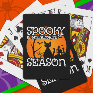 Black Cat Spuk Spooky Season Happy Halloween Spielkarten