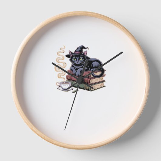 Black Cat Squad Pumpkin Saison Klassischer T - Shi Uhr (Vorderseite)