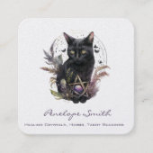 Black Cat Square Business Card Quadratische Visitenkarte (Vorderseite)
