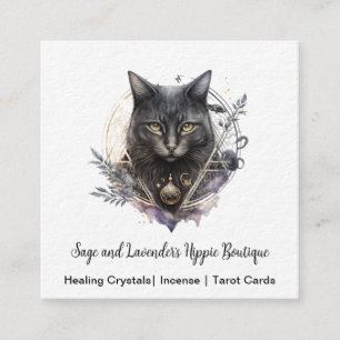 Black Cat Square Business Card Quadratische Visitenkarte