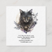 Black Cat Square Business Card Quadratische Visitenkarte (Rückseite)