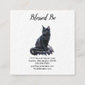 Black Cat Square Business Card Quadratische Visitenkarte (Rückseite)