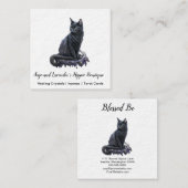Black Cat Square Business Card Quadratische Visitenkarte (Vorne/Hinten)