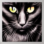 Black Cat Square Poster (Vorne)