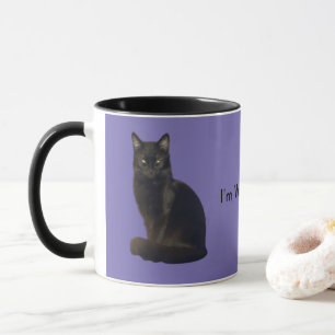 Black Cat Staring LILA Ich beobachte dich Tasse