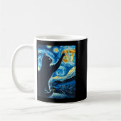 Black Cat Starry Night Van Gogh Cat 67 Six Seven M Kaffeetasse (Links)