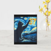 Black Cat Starry Night Van Gogh Cat 67 Six Seven M Karte (Gelbe Blume)