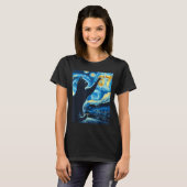 Black Cat Starry Night Van Gogh Cat 67 Six Seven M T-Shirt (Vorne ganz)