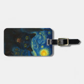 Black Cat Starry Night Van Gogh Cat Selfie Gepäckanhänger (Vorderseite horizontal)