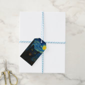 Black Cat Starry Night Van Gogh Cat Selfie Geschenkanhänger (Mit Garn)