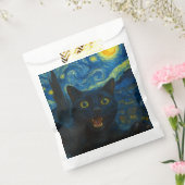 Black Cat Starry Night Van Gogh Cat Selfie Geschenktütchen (Versiegelt)