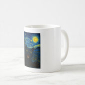 Black Cat Starry Night Van Gogh Cat Selfie Kaffeetasse (VorderseiteRechts)