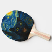 Black Cat Starry Night Van Gogh Cat Selfie Tischtennis Schläger (Seitenansicht)