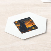Black Cat Starry Night Van Gogh Pumpkins Bats Hall Untersetzer (angewinkelt)