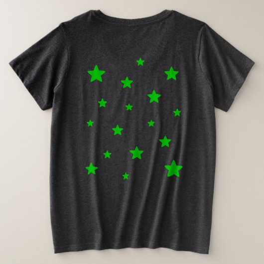 Black Cat Stars Plus Size T - Shirt (Design Rückseite)