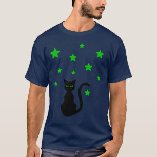 Black Cat Stars T - Shirt
