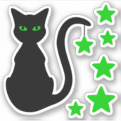 Black Cat Stars Vinyl Stickers Aufkleber (Vorderseite)