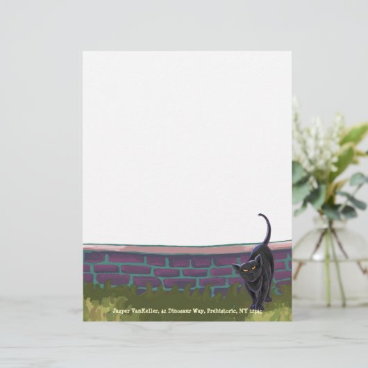 Black Cat Stationery (Stehend Vorderseite)