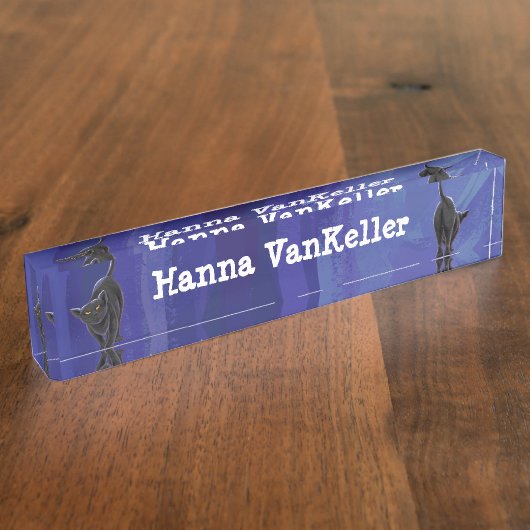 Black Cat Stationery Namensplakette (Seite)