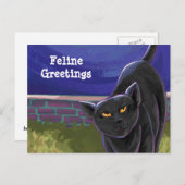Black Cat Stationery Postkarte (Vorne/Hinten)