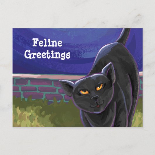 Black Cat Stationery Postkarte (Vorderseite)