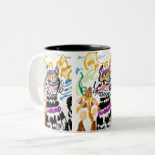 Black Cat Stil Herbst Zweifarbige Tasse (Vorderseite Links)
