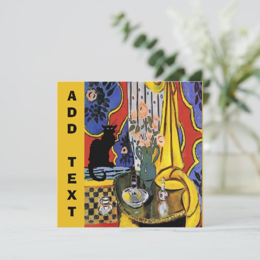 Black Cat Still Life Karte (Stehend Vorderseite)