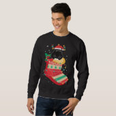 Black Cat Stockings Clothing Cool  Holiday Christm Sweatshirt (Vorne ganz)