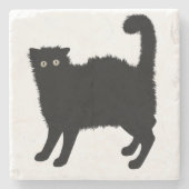 Black Cat Stone Untersetzer (Vorderseite)