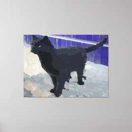 Black Cat Stretched Canvas Print Leinwanddruck