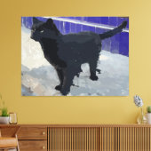 Black Cat Stretched Canvas Print Leinwanddruck (Insitu (Wohnzimmer))