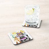 Black Cat style autumn  Getränkeuntersetzer (Rechte Seite)