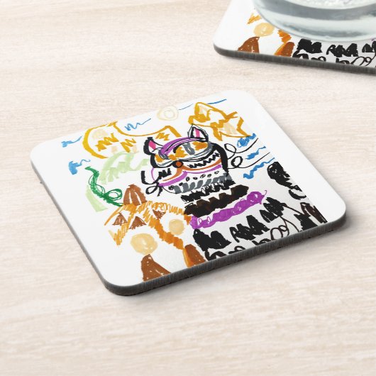 Black Cat style autumn Getränkeuntersetzer (Linke Seite)